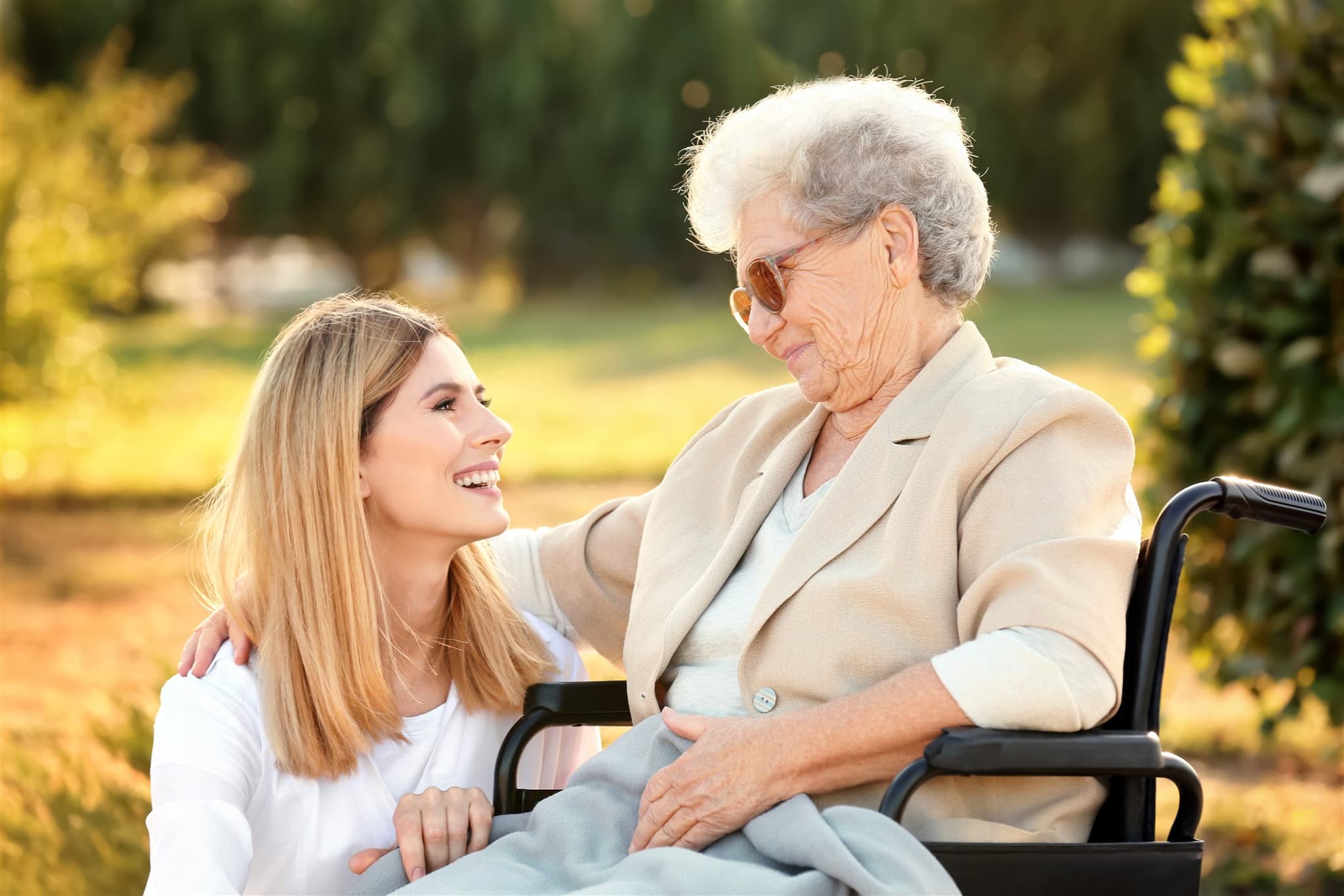 Care worker supporting a client